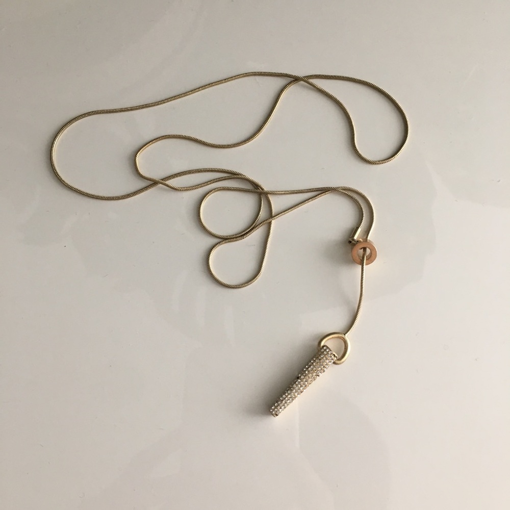 Madewell rhinestone Y necklace